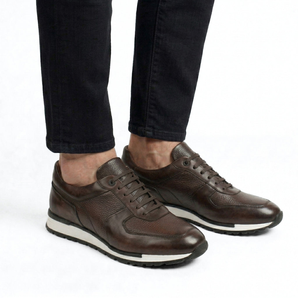 Matteo Eleganza – Sneaker Cuir Marron