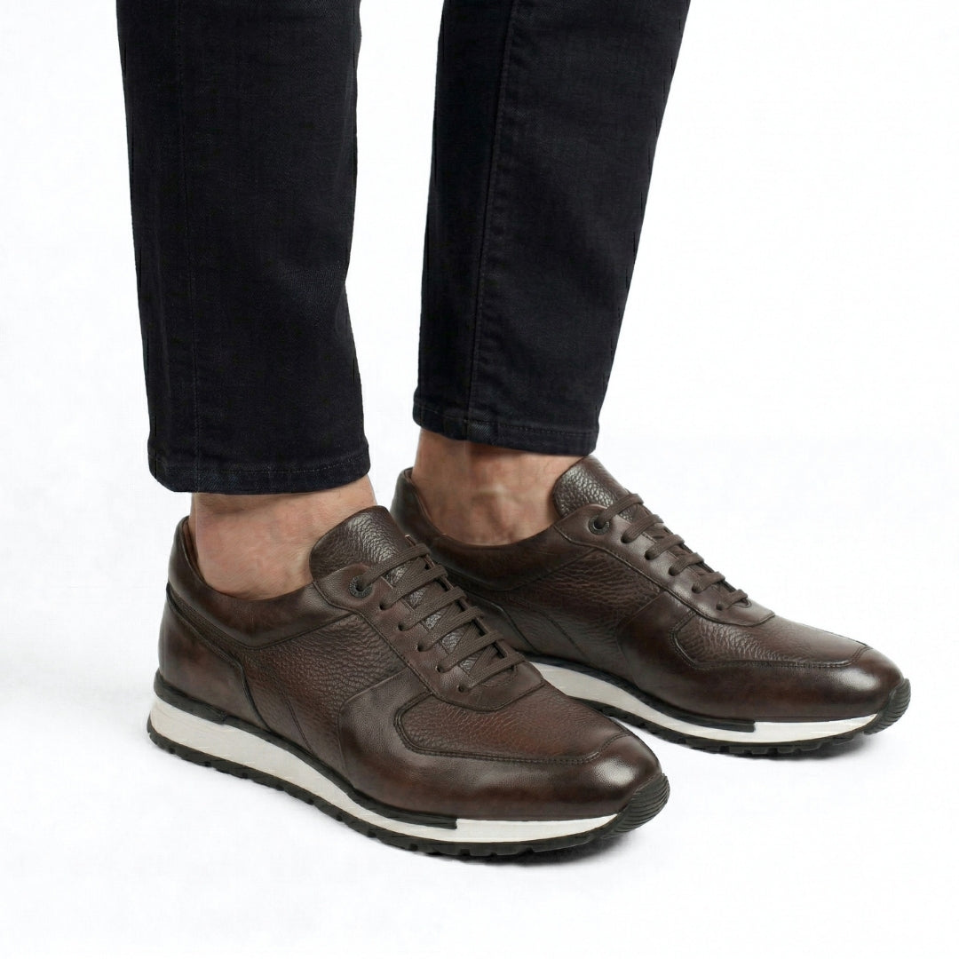 Matteo Eleganza – Sneaker Cuir Marron