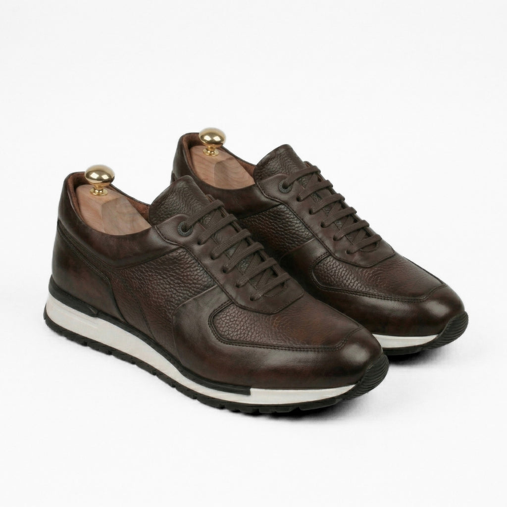 Matteo Eleganza – Sneaker Cuir Marron