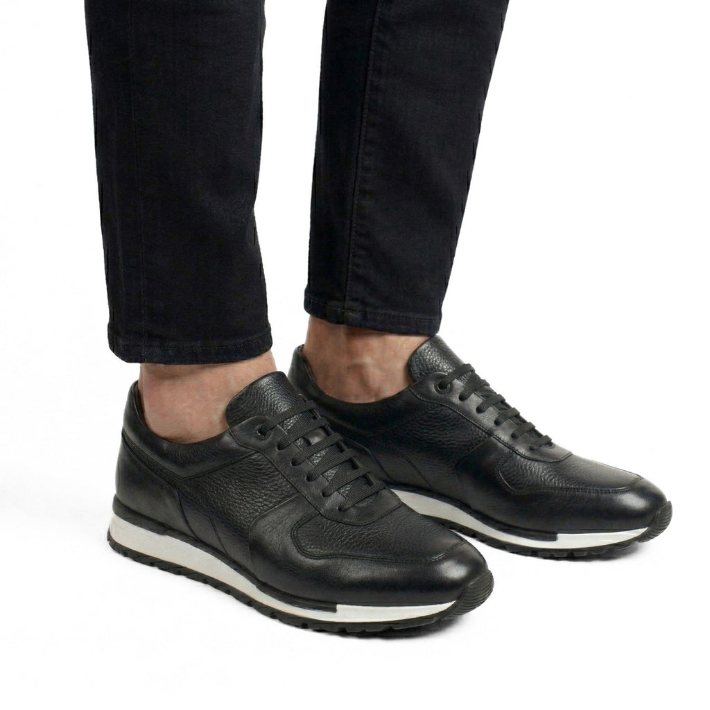 Matteo Eleganza – Sneaker Cuir Noir
